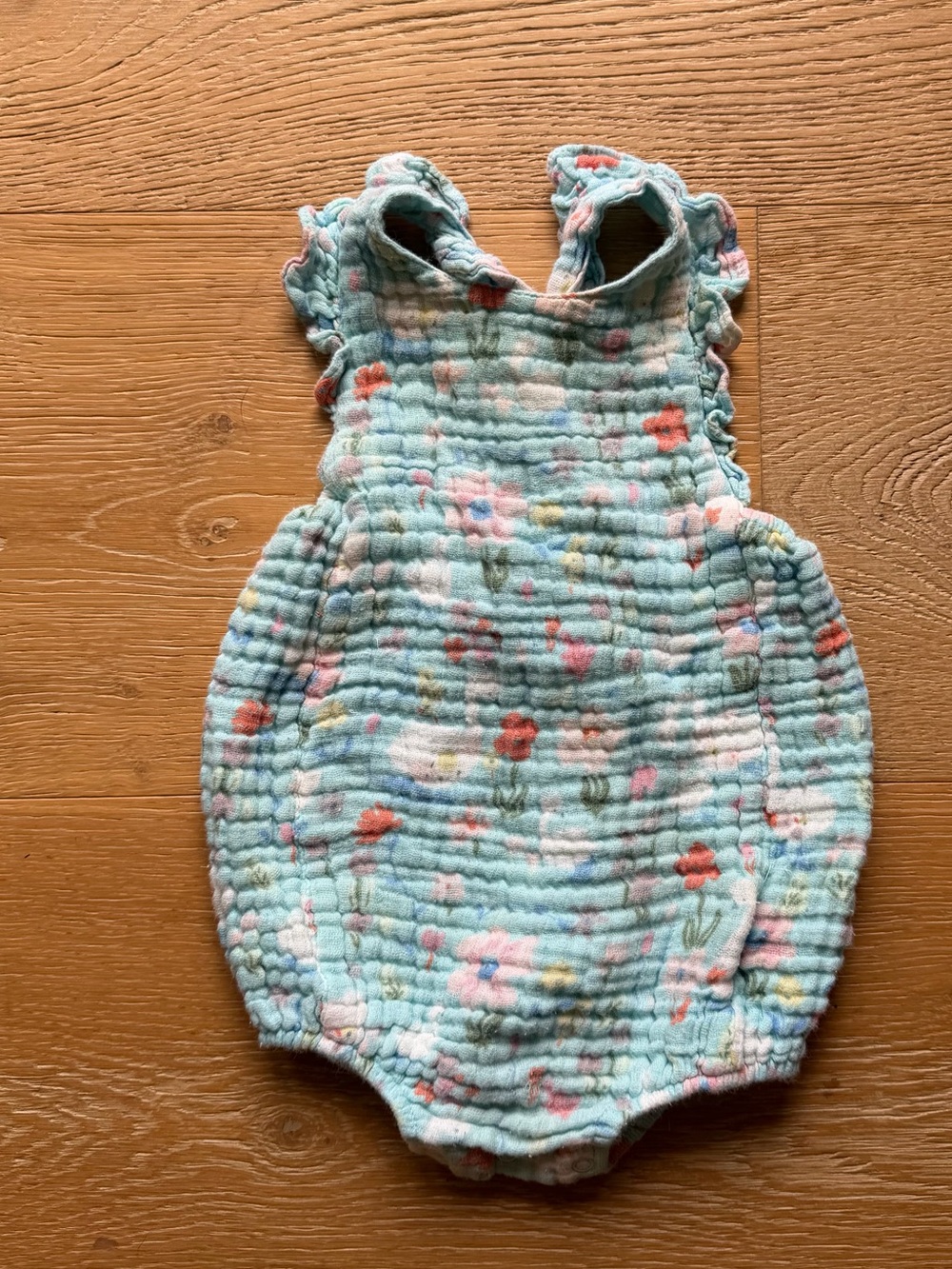 Angle Dear - Floral Muslin Ruffle Romper